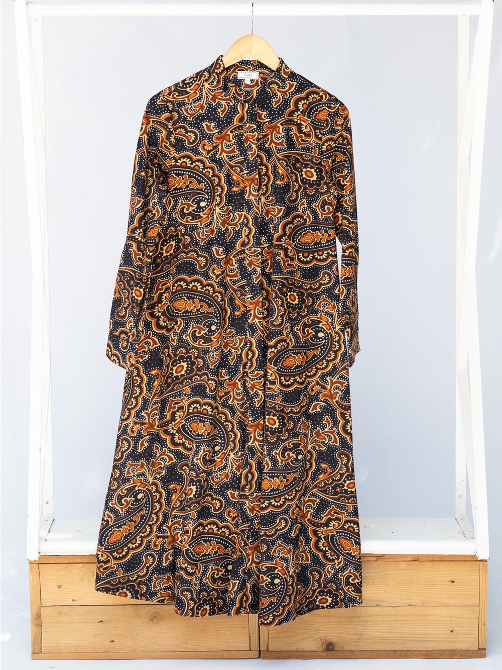Zuri Kenya What A Frill! Printed Midi Dress Large